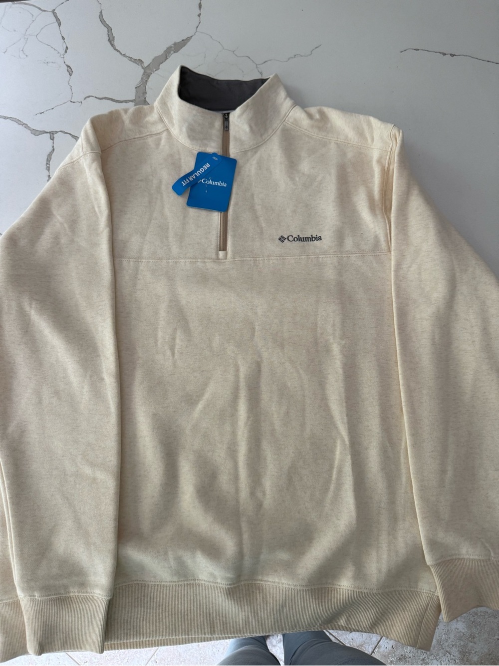 Columbia Men’s Cream Half-Zip Sweater